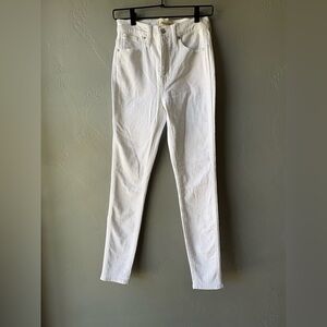 Madewell 10" High Rise Skinny White Jeans ~ Size 26